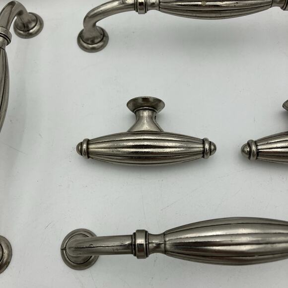 Stone Mill French Country 5 in. CC Weathered? Nickel Cabinet Pulls 8 & 14 Drawer - Picture 4 of 9